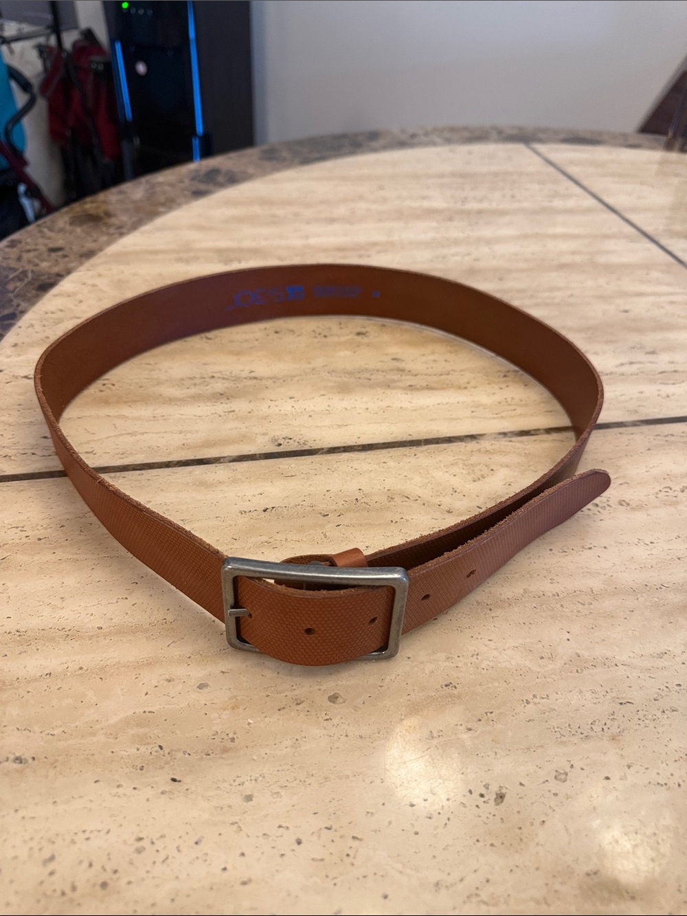 Joe's Jeans Tan Leather Belt with Silver Buckle